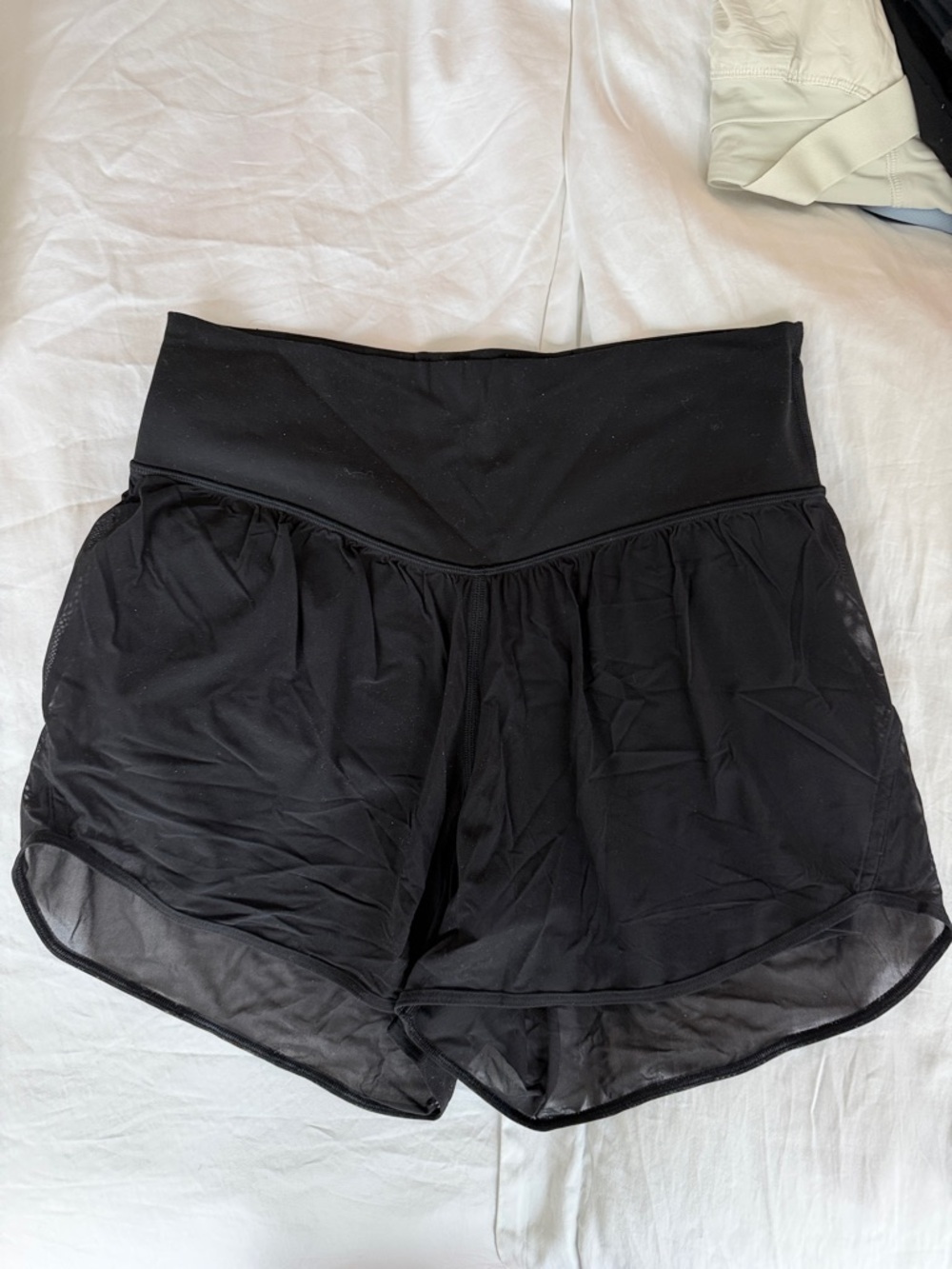 lululemon athletica Black Mesh-Layered High-Rise Align Shorts